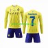 Camisola Al-Nassr Cristiano Ronaldo 7 Criança Equipamento Primeiro 2023-2024 Manga Comprida